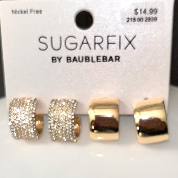 Sugarfix by (2 Sets)Baublebar Earrings Nickel Free Beautiful! NWT - Picture 4 of 5